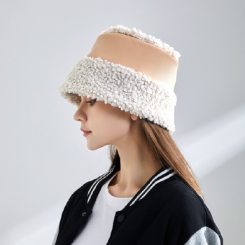 PU leather wool bucket hat OEM ODM