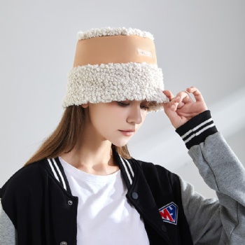 PU leather wool bucket hat OEM ODM