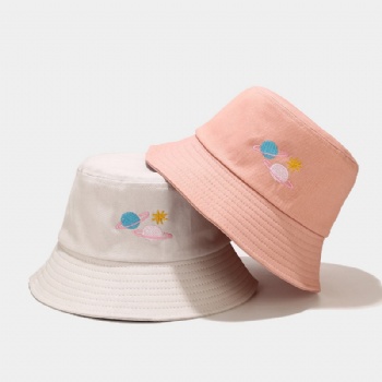 100% Cotton bucket hat with embroidery logo.