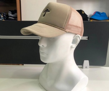 Foam net trucker hat with custom embroidery logo