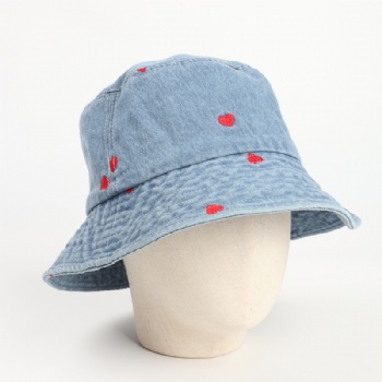 Denim Bucket Hat with custom logo.