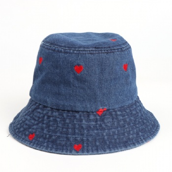 Denim Bucket Hat with custom logo.