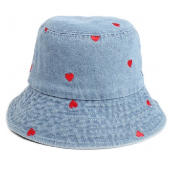 Denim Bucket Hat with custom logo.