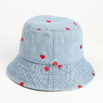 Denim Bucket Hat with custom logo.