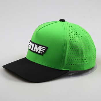 Custom Men 5 Panel Black Rubeber Patch Logo Perforated Laser Cutting Hole Drilled Baseball Hat,Waterproof Sport Cap