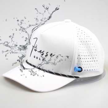 5 panel waterproof laser hole golf hat